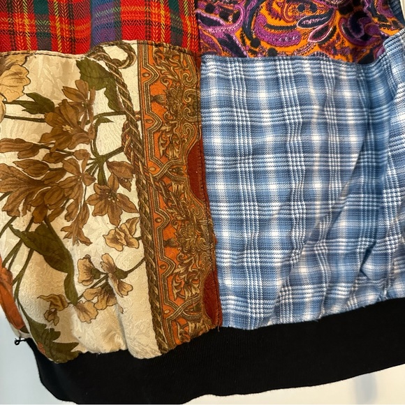 RP4LF Ragged Priest Sweater Womens M L Black Quilted Colorblock Crew Neck - Picture 4 of 9